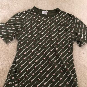 New Green Champion Logo All Over Shirt